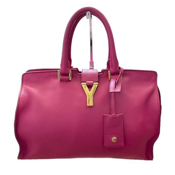 Saint Laurent Pink Grained Leather Cabas Chyc Tote Small - Picture 1 of 8